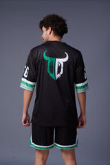 Go Devil Sports Squad Printed Black Co-ord Set for Men