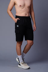 Black Cargo Shorts for Men