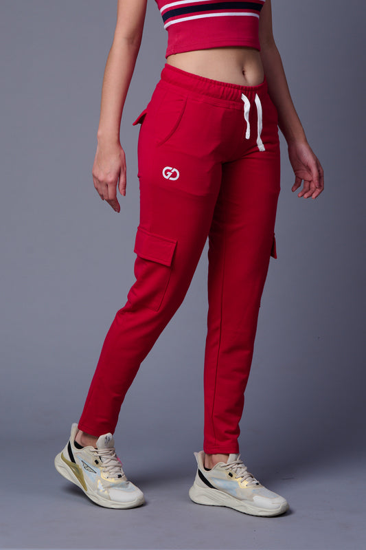Plain Red Joggers for Women