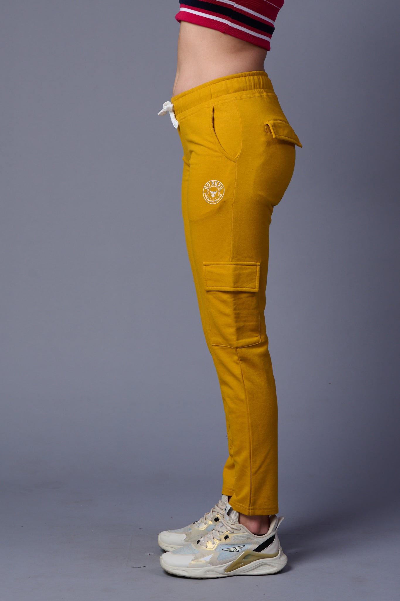 Yellow Cargo Joggers for Women
