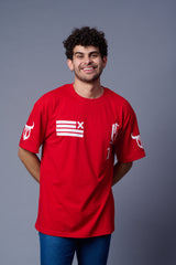 Devil 66 GDX Back printed Red Oversized T-Shirt for Men