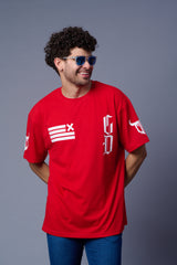 Devil 66 GDX Back printed Red Oversized T-Shirt for Men