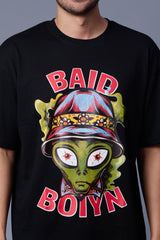 Baid Boiyn Printed Black Oversized T-Shirt for Men