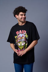 Baid Boiyn Printed Black Oversized T-Shirt for Men
