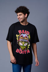 Baid Boiyn Printed Black Oversized T-Shirt for Men