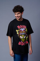 Baid Boiyn Printed Black Oversized T-Shirt for Men