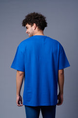 King Tiger Printed Navy Blue Oversized T-Shirt for Men