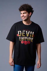 Devil Empire Printed Black Oversized T-Shirt for Men
