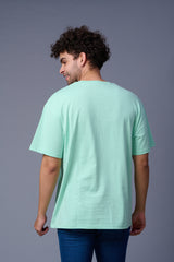 Devil Printed in Green Oversized T-Shirt for Men