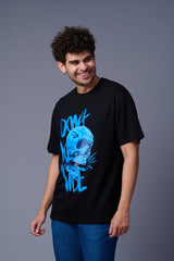 Don't Kill My Vibe Printed Black Oversized T-Shirt for Men