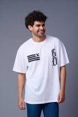 Go Devil GDX Printed White Oversized T-Shirt for Men
