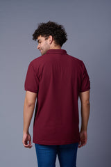 GD Logo Burgundy Polo T-Shirt for Men