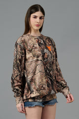 Camo Jungle Allover Print Sweatshirt for Women