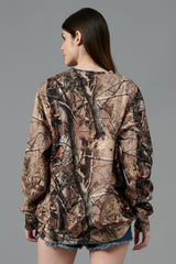 Camo Jungle Allover Print Sweatshirt for Women