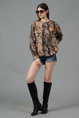 Camo Jungle Allover Print Sweatshirt for Women