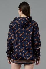 Go Devil All Over Print Brown Black Hoodie for Women