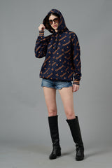 Go Devil All Over Print Brown Black Hoodie for Women