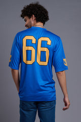 Go Devil 66 (In Yellow) Printed Blue Oversized T-Shirt for Men
