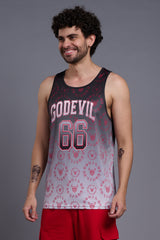 Go Devil 66 With Logo & Gradient Printed Black & White Vests for Men