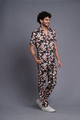 Flower Printed Shirt With Pant Co-Ord Set For Men