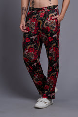 Rose with Snake Printed Joggers for Men