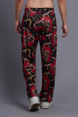 Rose with Snake Printed Joggers for Men