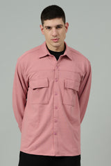 Plain Pink Full Sleeve Shirt for Men