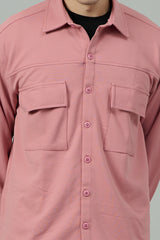Plain Pink Full Sleeve Shirt for Men