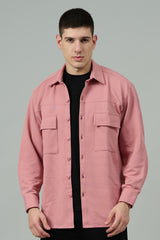 Plain Pink Full Sleeve Shirt for Men