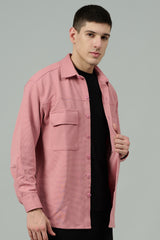Plain Pink Full Sleeve Shirt for Men