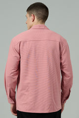 Plain Pink Full Sleeve Shirt for Men
