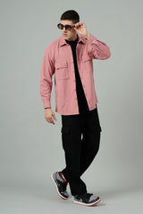 Plain Pink Full Sleeve Shirt for Men