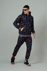 Go Devil All Over Print Orange Dark Blue Cord Set for Men