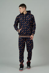 Go Devil All Over Print Orange Dark Blue Cord Set for Men