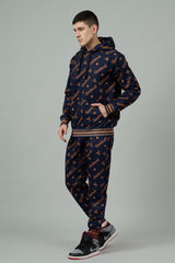 Go Devil All Over Print Orange Dark Blue Cord Set for Men