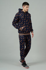 Go Devil All Over Print Orange Dark Blue Cord Set for Men