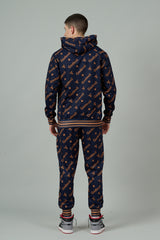 Go Devil All Over Print Orange Dark Blue Cord Set for Men