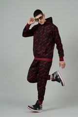 Go Devil All Over Print Red Black Cord Set for Men