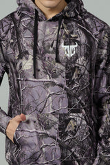 Camo Jungle Allover Print Grey Cord Set for Men