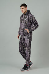 Camo Jungle Allover Print Grey Cord Set for Men