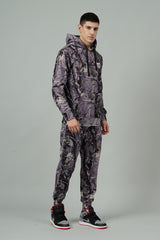 Camo Jungle Allover Print Grey Cord Set for Men
