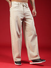 Go Devil Mens Baggy Fit Light Beige Jeans