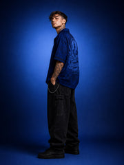 Go Devil Blue "GD Go Devil Dept." Skull Graphic Print Shirt – Premium Collection Limited Edition Shirt For Men
