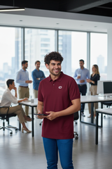 GD Logo Burgundy Polo T-Shirt for Men
