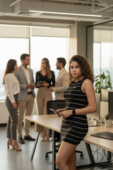 Go Devil Women's Black Striped Bodycon Dress – Sleeveless Ribbed Mini Dress