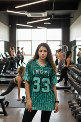Go Devil ANGEL 33 Women's Cotton Mint Green Oversized Jersey Tee