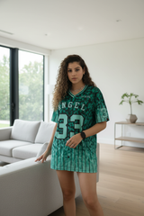 Go Devil ANGEL 33 Women's Cotton Mint Green Oversized Jersey Tee