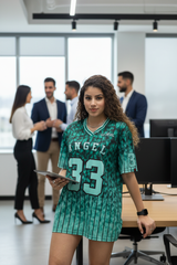 Go Devil ANGEL 33 Women's Cotton Mint Green Oversized Jersey Tee