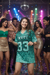 Go Devil ANGEL 33 Women's Cotton Mint Green Oversized Jersey Tee