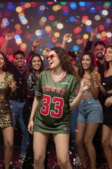 Go Devil ANGEL 33 Varsity Jersey Tee – Military Green & Red Edition